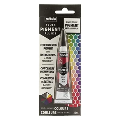 Immagine di Pebeo Pigmento Fluido Concentrato Pigmentato Liquido per Colorazione della Resina Colori Miscibili Effetto Opaco o Trasparente Origine Naturale, Rosso, 20 ml