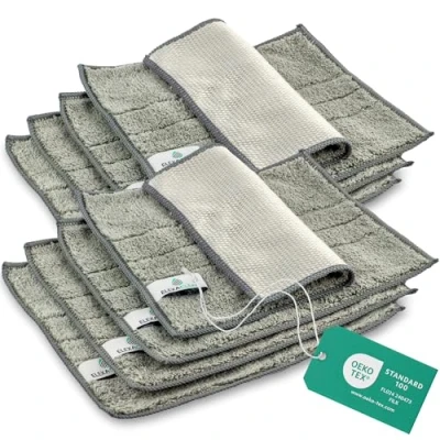Immagine di ELEXACLEAN panni da cucina lavabili in microfibra Set di 8 assorbenti e senza pelucchi (24x20 cm), colore grigio