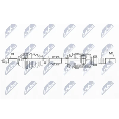 Immagine di NTY NPW NS 160 Albero motore / Semiasse Assale anteriore Dx 942mm Cambio automatico CVT (continuo) NISSAN: Qashqai Qashqai+2 I