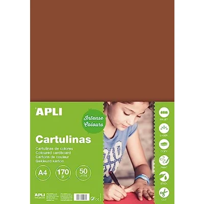 Immagine di Apli Cartoncini Colorati Set da 50 Pezzi, A4, Marrone