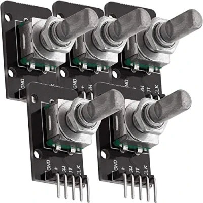 Immagine di AZDelivery 5 x Moduli Codificatore a Rotazione Encoder Rotativo KY 040 compatibile con Arduino incluso un E Book!