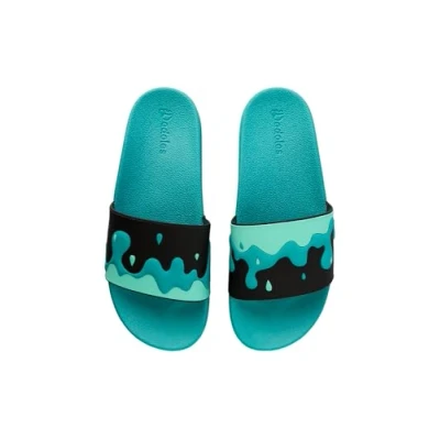 Immagine di Dedoles Ciabatte Donna Uomo &amp; Bambini Sandali per Spiaggia e Piscina con tanti Design Patatine Fiori Volpe Lama Nuvole Ketchup Regalo, Colore: Gocce turchesi, Misurare: 45 EU