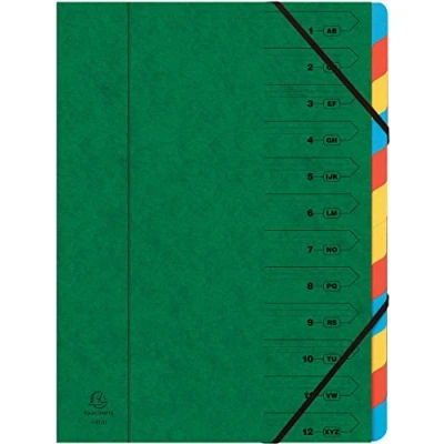 Immagine di Exacompta 54123E Classificatori con Punti Metallici, 24x32 cm, Verde