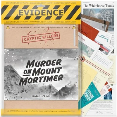 Immagine di Gioco misterioso omicidio irrisolto Cold Case Files Investigation CRYPTIC KILLERS Detective Evidence &amp; Crime File individui, appuntamenti serali e giochi di festa &quot;Murder on Mount Mortimer&quot;