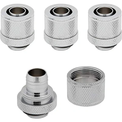 Immagine di Corsair Hydro X Serie, XF Compression DI/DE 10/13 mm, Confezione da Quattro Raccordi (BSPP G1/4&quot; Filettaturam, Ottone Massiccio Durata, Tenuta Estrema, Compatibilità con di Adattatori X) Cromato