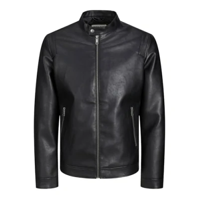 Immagine di Jack &amp; Jones Jjerocky Clean Jacket Giacca in similpelle, Uomo, Taglia: 4XL, Black