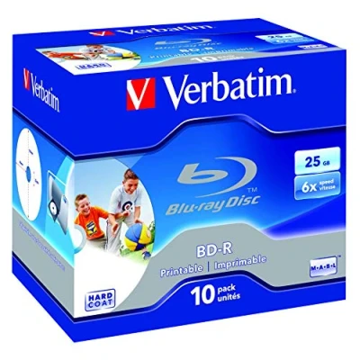 Immagine di Blu ray BD R vergine 25 GB Verbatim 43713 10 pz. Jewel case stampabile