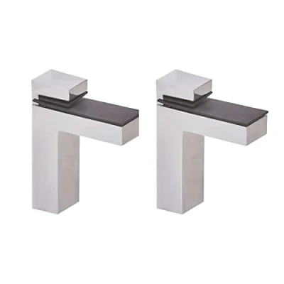 Immagine di Euro Tische Supporto per mensole/ripiani in vetro e legno, robusto, diverse varianti (2 pezzi)