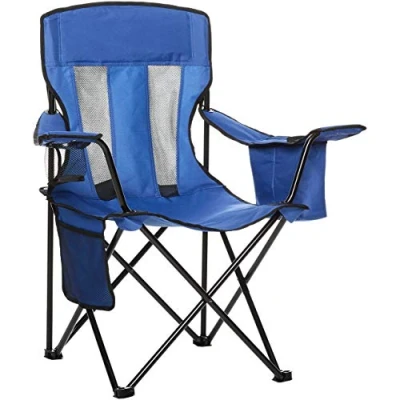 Immagine di Amazon Basics Sedia da campeggio con tasca termica, Normale, Blu (Rete)