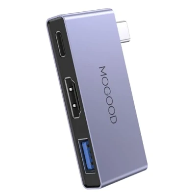 Immagine di MOGOOD Hub da USB C a HDMI, HDMI 3 in 1 per MacBook Air, adattatore multiport USB3.0 Dock 4K, porta di ricarica rapida Tipo PD Pro, Google Chromebook, HP e TV
