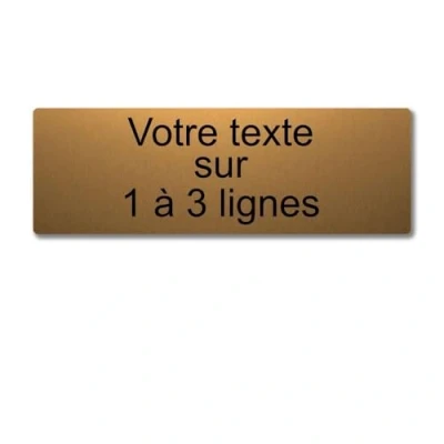 Immagine di Mygoodprice Targhetta con incisione personalizzata da 1 a 3 righe, 30 x 10 cm, autoadesiva, oro spazzolato