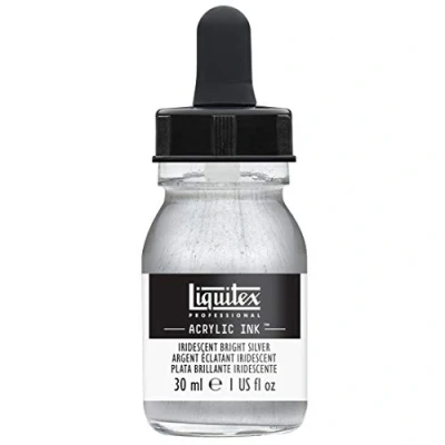 Immagine di Liquitex 4260236 Inchiostro acrilico per aerografo, 30 ml, Argento chiaro iridescente