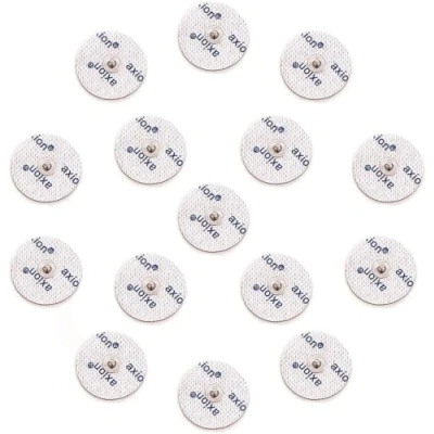 Immagine di axion Kit di 16 elettrodi pads tondi da 32 mm compatibili con BEURER &amp; SANITAS elettrostimolatori TENS e EMS attacco a bottone 3,5