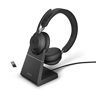 Immagine di Jabra Evolve2 65 MS Telefono Cuffie On Ear Bluetooth Stereo Nero regolazione del volume, Indicatore di carica della batteria, Muto