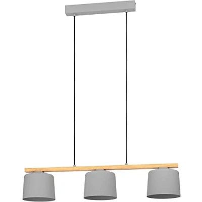 Immagine di EGLO Mariel lampada a sospensione 3 luci in legno grigio naturale