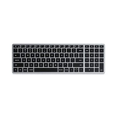 Immagine di SATECHI Slim X2 Tastiera Wireless Bluetooth Retroilluminata con Tastierino Multi Dispositivo Macbook Pro/Air M2/M1,iPad M2/M1,Mac Mini M2 (Grigio Siderale, Layout Inglese Stati Uniti QWERTY)