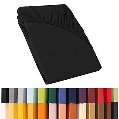 Immagine di CelinaTex Relax Lenzuola ad Angoli Elastici, Cotone, Nero, 140 x 200 160 220 cm