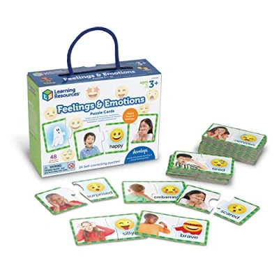 Immagine di Learning Resources Carte Puzzle Sentimenti ed Emozioni , 48 pezzi, Abilità sociali, Materiali per la logopedia, Giochi e giocattoli bambini l’apprendimento socio emotivo, Dai 3 anni in avanti