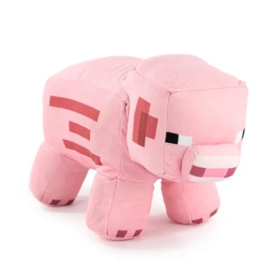 Immagine di Barrado Personaggi di Peluche del Videogioco Minecraft Enderman, Lama, Ocelot, Maiale, Steve, Alex, Creeper, Lupo Taglie Diverse a Seconda Modello qualità Super Soft (Maiale)