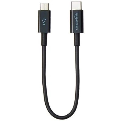 Immagine di Amazon Basics Cavo USB C a Micro 2.0 per Personal Computer, 15.2 cm, Colore Nero