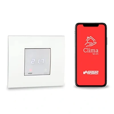Immagine di VEMER VE780200 ASSO Termostato Wifi da Incasso, Cronotermostato con Programmazione Settimanale, Alimentazione 230 V, Compatibile Google Home e Amazon Alexa, Bianco Opale