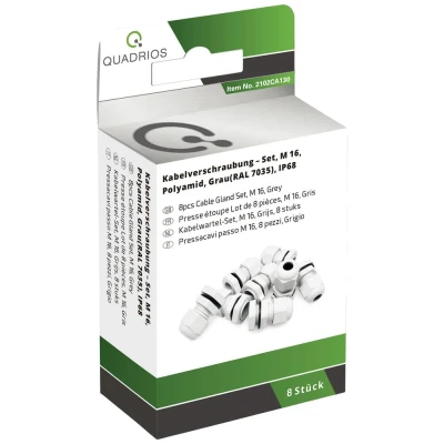Immagine di Quadrios 2102CA130 Assortimento di pressacavi M16 PA66 Grigio luminescente 1 KIT
