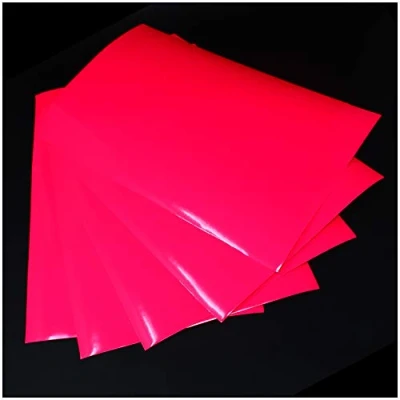 Immagine di Foglio DIN A4 autoadesivi, per artisti, plotter e il fai da te, set 5 fogli, rosa fluorescente