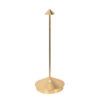 Immagine di Zafferano, Lampada Pina con Foglia Color Oro, da Tavolo Ricaricabile e Senza Fili Controllo Touch, Utilizzabile come Interni, Dimmer, 2200 3000 K, Altezza 29 cm