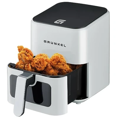 Immagine di Grunkel Friggitrice aria Air Fryer 4 litri e 7 programmi. WEF. Pannello di controllo digitale Multifunzione visualizzazione retroilluminata della finestra. Timer 60 minuti senza