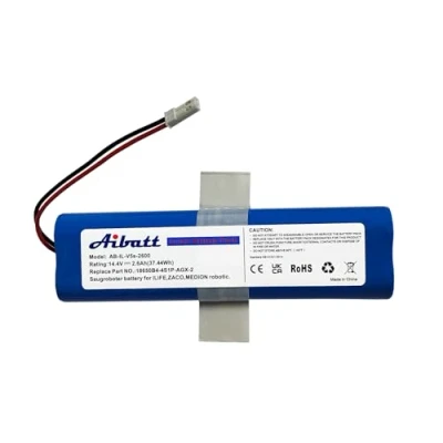 Immagine di Aibatt Batteria agli ioni di litio per iLife Zaco V5s Pro, V5x, V4, V3s V8s, V50, V80, V85 Home Cleaner, ricambio 18650B4 4S1P AGX 2 (14,4 V/2600 mAh)