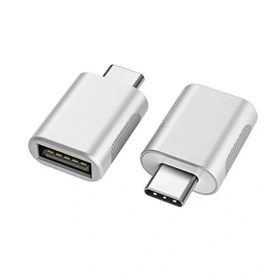 Immagine di nonda Adattatore da USB C a 3.0 (2 Pezzi),Adattatore OTG Thunderbolt 4/3 Femmina per MacBook Pro 2021, Air 2022, iPad Altri dispositivi con Tipo (Argento)