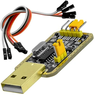 Immagine di AZDelivery UART TTL USB Adattatore con Convertitore CH340G 3.3V E 5V Cavo Jumper compatibile Arduino incluso un Book!
