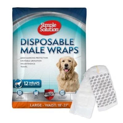 Immagine di Simple Solution Pannolini a Fascia Monuso per Cani Maschio con Idicatore di Bagnato, Taglia Grande, Large, 12 unità