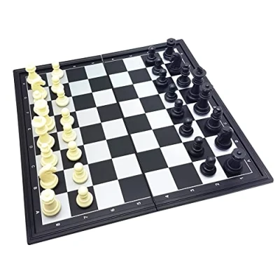 Immagine di Lexibook Chessman Classic, Scacchi Magnetico e Pieghevole, 32 Pezzi, Gioco da Tavolo per Famiglie, Nero/Argento, Colore Nope, Standard Größe