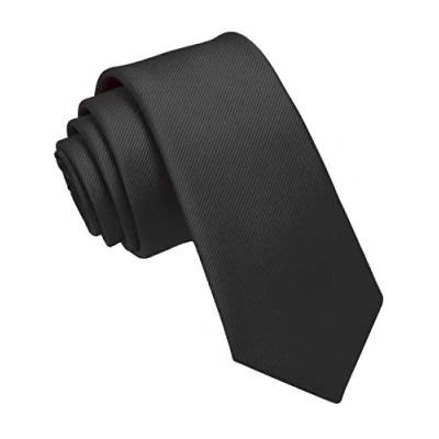 Immagine di JEMYGINS Cravatta Uomo Nero in Seta Multicolore Sottile 6CM