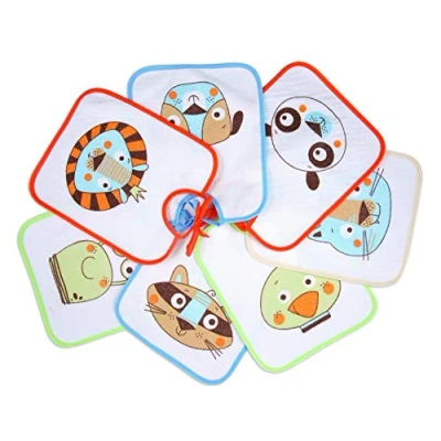 Immagine di Ti TIN Confezione da 7 Bavaglini Impermeabili 73% Cotone 27% Poliestere Federa Vinile con chiusura a nastro per bambini 6 18 mesi, 23x27 cm
