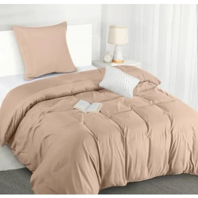 Immagine di Utopia Bedding Copripiumino 2 pezzi Singolo Microfibra 135x200cm + Federa 80x80cm Beige