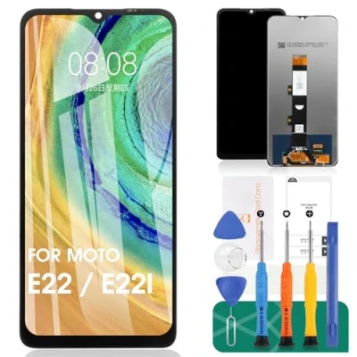 Immagine di Per Motorola Moto E22 Schermo LCD di Ricambio E22i Display Touch Digitizer Assembly Kit Riparazione (nero)