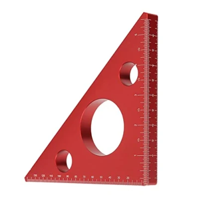 Immagine di FTVOGUE Lega di alluminio Lavorazione del legno Triangolo Righello Precious Carpenter Measuring DIY Tools ad angolo retto