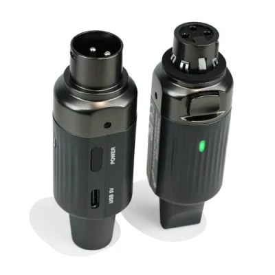 Immagine di AROMA UHF Sistema Microfonico Wireless Senza Fili Trasmettitore e Ricevitore Audio XLR Ricaricabile Trasmissione Stabile per Microfoni Dinamici Mixer PA