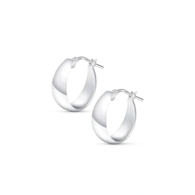 Immagine di Amberta Orecchini a Cerchio Spessi in Argento Sterling 925 da Donna: Grossi 15 mm