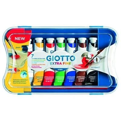 Immagine di TEMPERA GIOTTO 7 COLORI ML.12 CON TAVOLOZZA E 1 PENNELLO