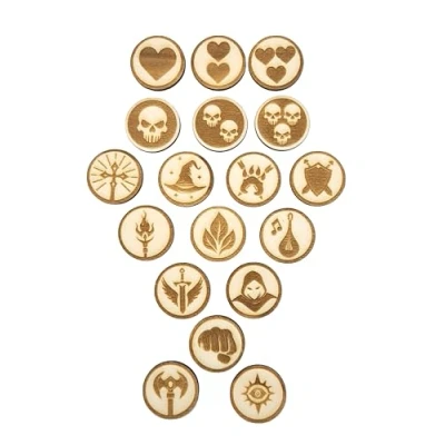 Immagine di Printable Adventure Token DND per eroi in legno incisi al laser 18 pennarelli Battlemap tutte le classi &amp; Death Saves Dungeons and Dragons Tablet op accessori