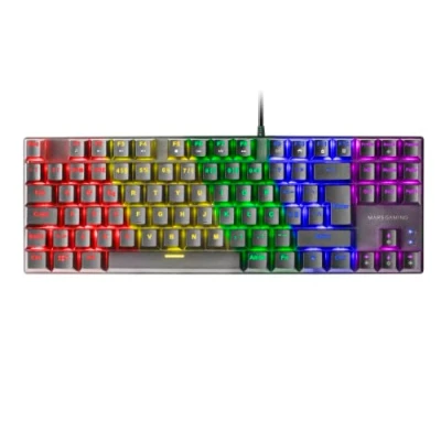 Immagine di Mars Gaming MK80 Nero, Tastiera Meccanica TKL FRGB, Antighosting, Switch Meccanico Blu, Lingua Portoghese