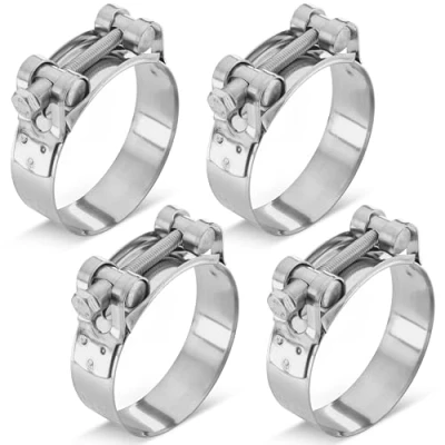 Immagine di Poppstar 2 pezzi Collare stringitubo a bullone in acciaio inox Morsetto Campo di serraggio 64 67mm, larghezza banda 22mm, W4