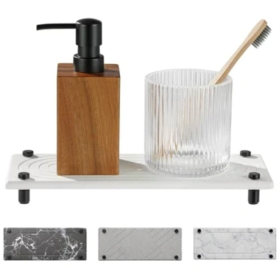 Immagine di Navaris Vassoio Diatomite Asciugatura Istantanea Organizer Sapone Lavello Cucina da Bagno Assorbente Supporto Acciaio Inox 28 x 11 2,5 cm Colore Bianco
