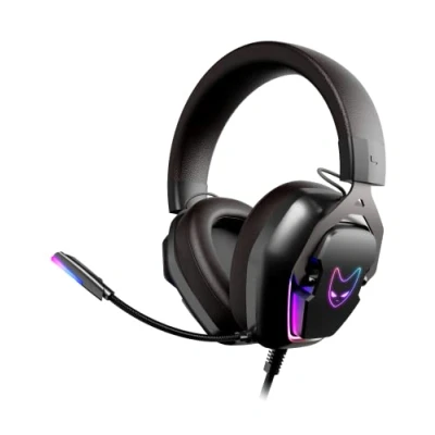 Immagine di Oversteel Phosphorus Cuffie da gioco 7.1, cavo USB, microfono omnidirezionale, cancellazione del rumore, jack 3,5 mm e luce RGB, compatibili con PC/PS5/PS4/Xbox/Switch, nero