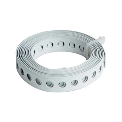 Immagine di Alberts 334116 Nastro forato, con o senza box di srotolamento, rivestito in plastica bianca, larghezza 12 mm, lunghezza 1,5 m