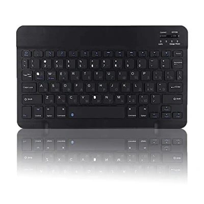 Immagine di Bewinner Tastiera Senza Fili Russa da 10,1 Pollici, Universale Bluetooth Ultra Resistente Impermeabile Larga a 80 Tasti per Windows/Android/iOS