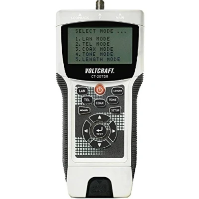 Immagine di Tester cavi CT 20TDR VOLTCRAFT Adatto per schermati/non schermati, CAT3, CAT4, CAT5, CAT5E, CAT6, coassiali